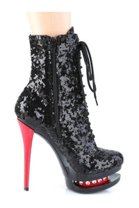 BLONDIE-R-1020 Stripper Boot | Black Sequins-Pleaser