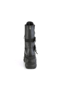 Demonia BOXER-230  Knee Boot in Black Faux Leather