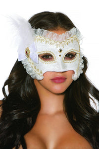 Shirley of Hollywood Brocade Mask in White  from SexyShoes.com