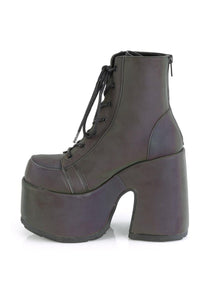 Demonia CAMEL-203 Ankle Boot in Green Faux Leather