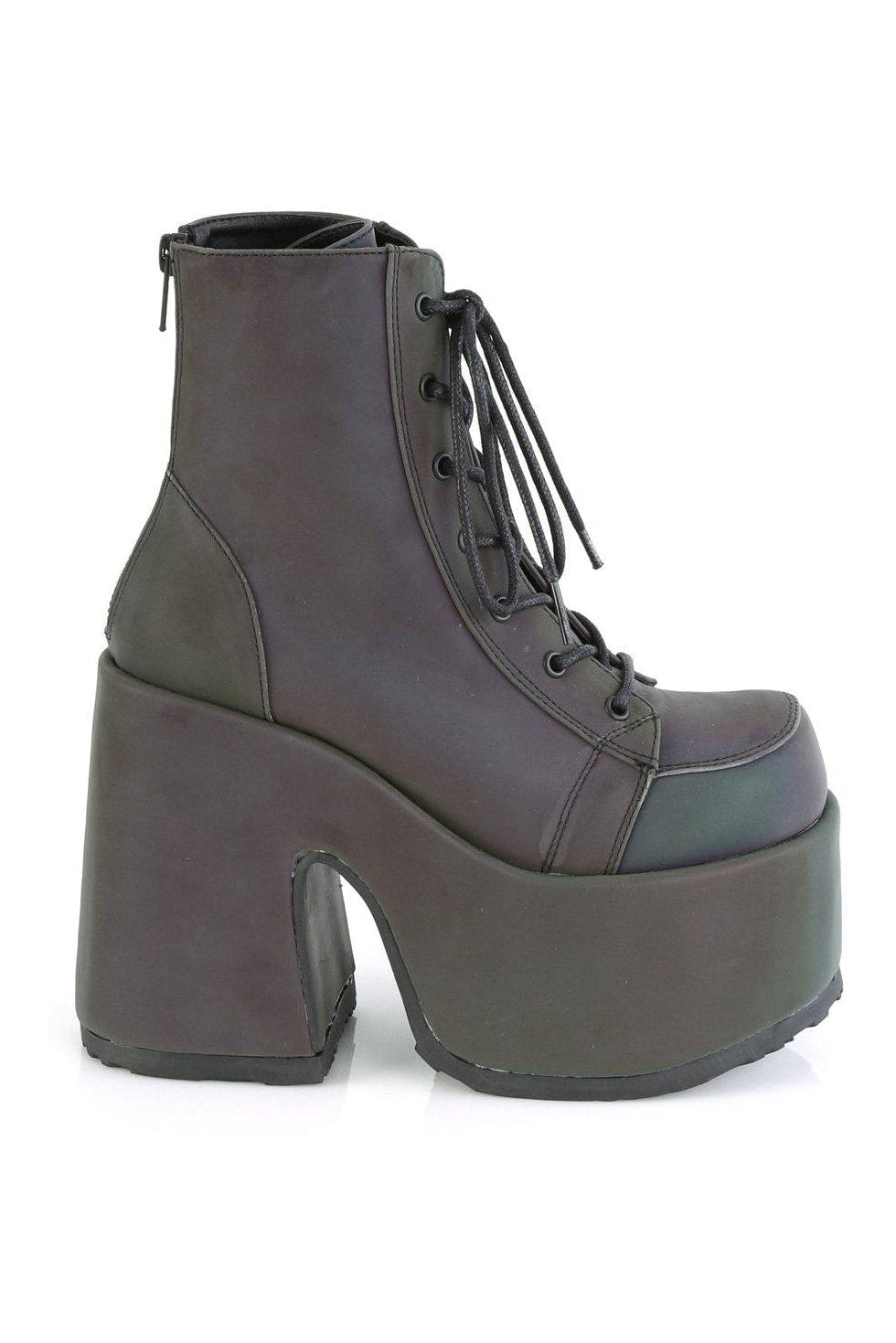 Demonia CAMEL-203 Ankle Boot in Green Faux Leather