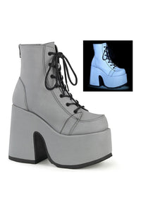 Demonia CAMEL-203 Ankle Boot in Grey Faux Leather from SexyShoes.com