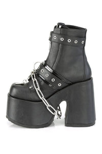 Demonia CAMEL-205 Ankle Boot in Black Faux Leather
