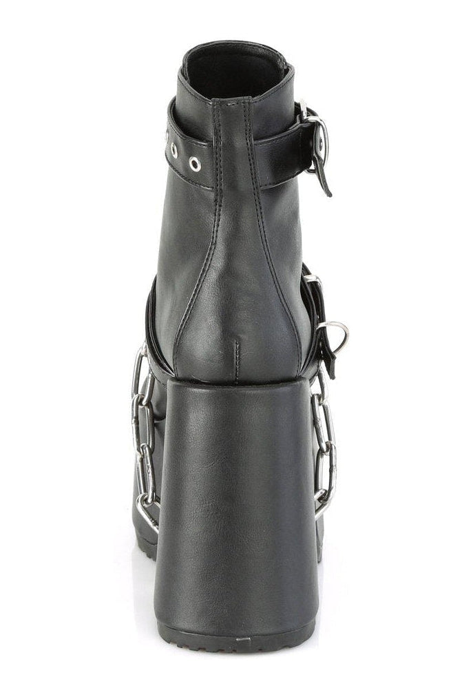 CAMEL-205 Ankle Boot | Black Faux Leather-Ankle Boots-Demonia-SEXYSHOES.COM