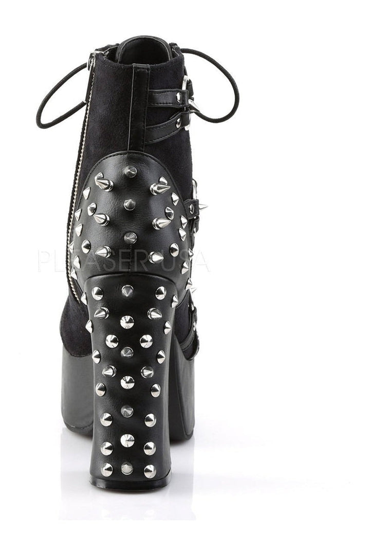 CHARADE-100 Demonia Ankle Boot | Black Fabric-Demonia-Ankle Boots-SEXYSHOES.COM