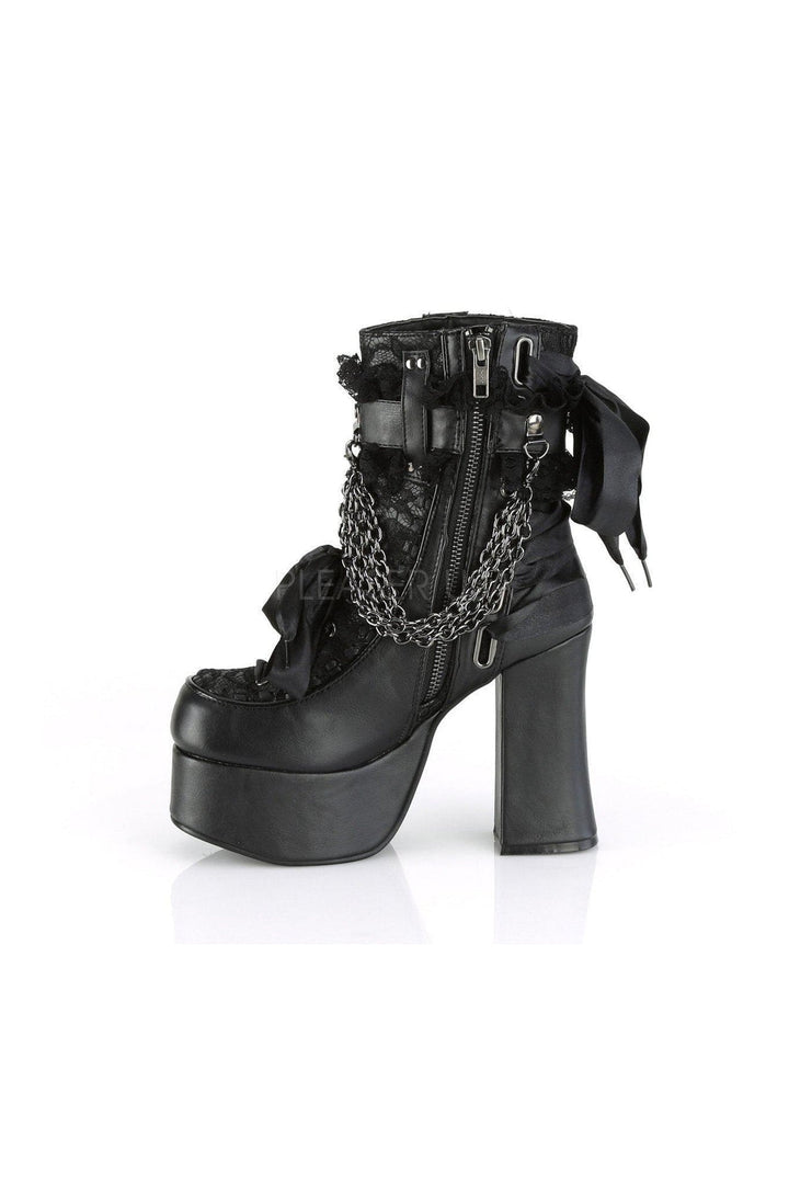 CHARADE-110 Demonia Ankle Boot | Black Faux Leather-Demonia-SEXYSHOES.COM