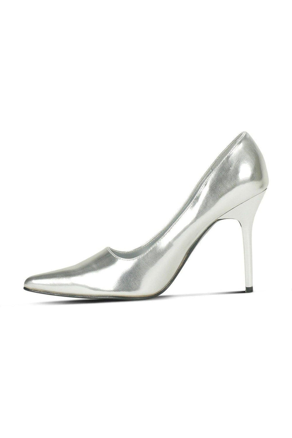 Classic-6004 Stiletto Pump | Silver Metallic-Sexyshoes Brand-SEXYSHOES.COM