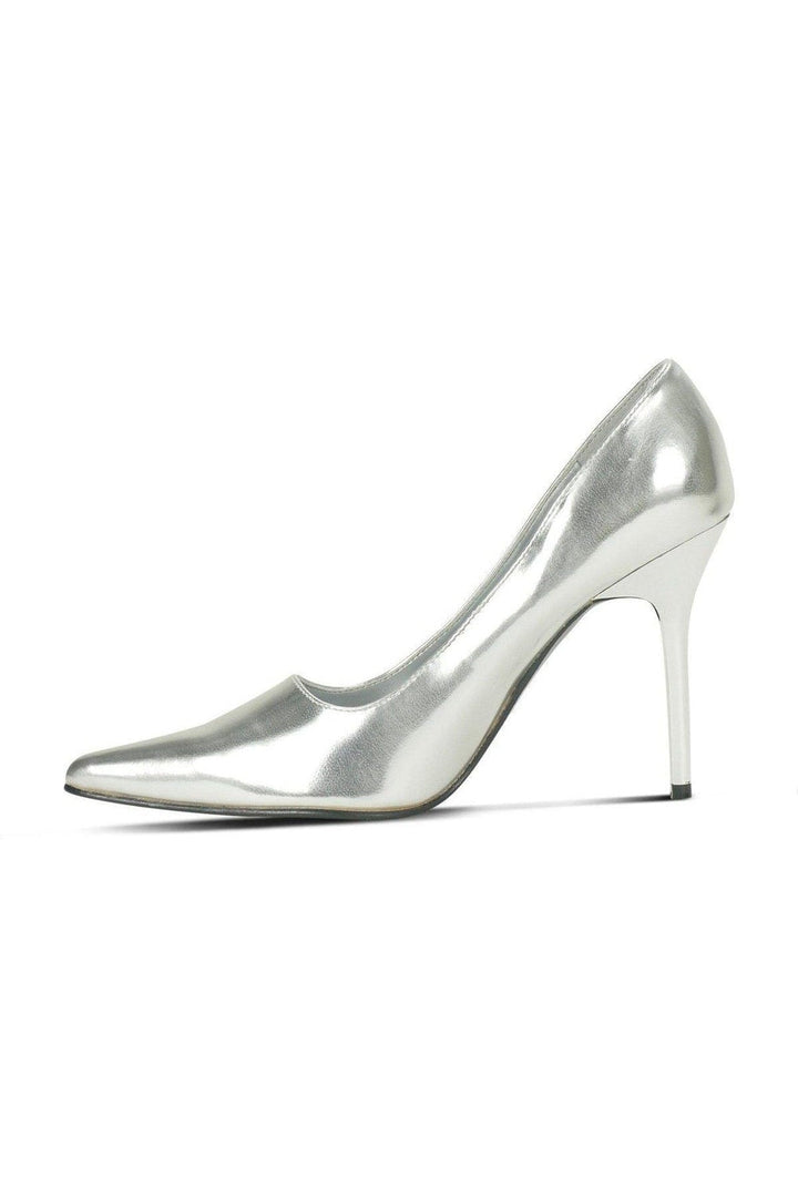 Classic-6004 Stiletto Pump | Silver Metallic-Sexyshoes Brand-SEXYSHOES.COM