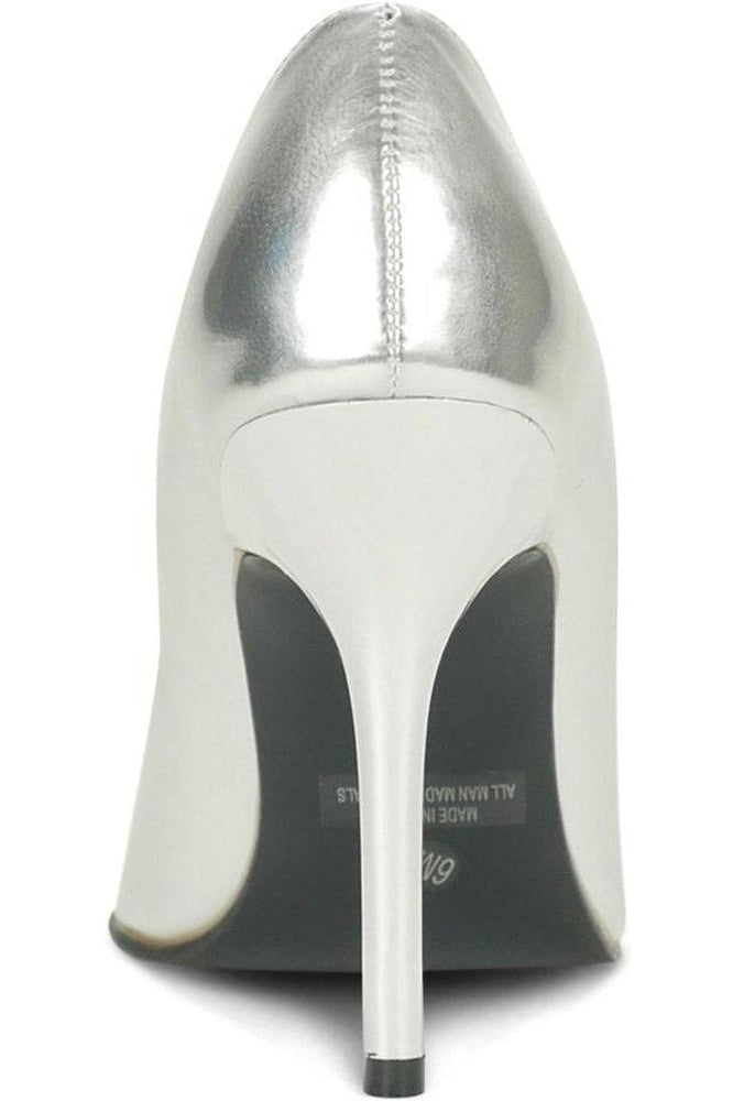 Classic-6004 Stiletto Pump | Silver Metallic-Sexyshoes Brand-SEXYSHOES.COM