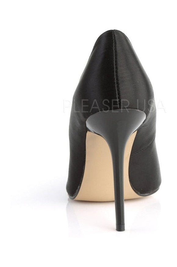 CLASSIQUE-20 Pump | Black Genuine Satin-Pleaser-Pumps-SEXYSHOES.COM