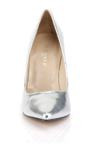 Pleaser CLASSIQUE-20 Pump in Silver Faux Leather