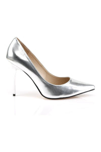 Pleaser CLASSIQUE-20 Pump in Silver Faux Leather