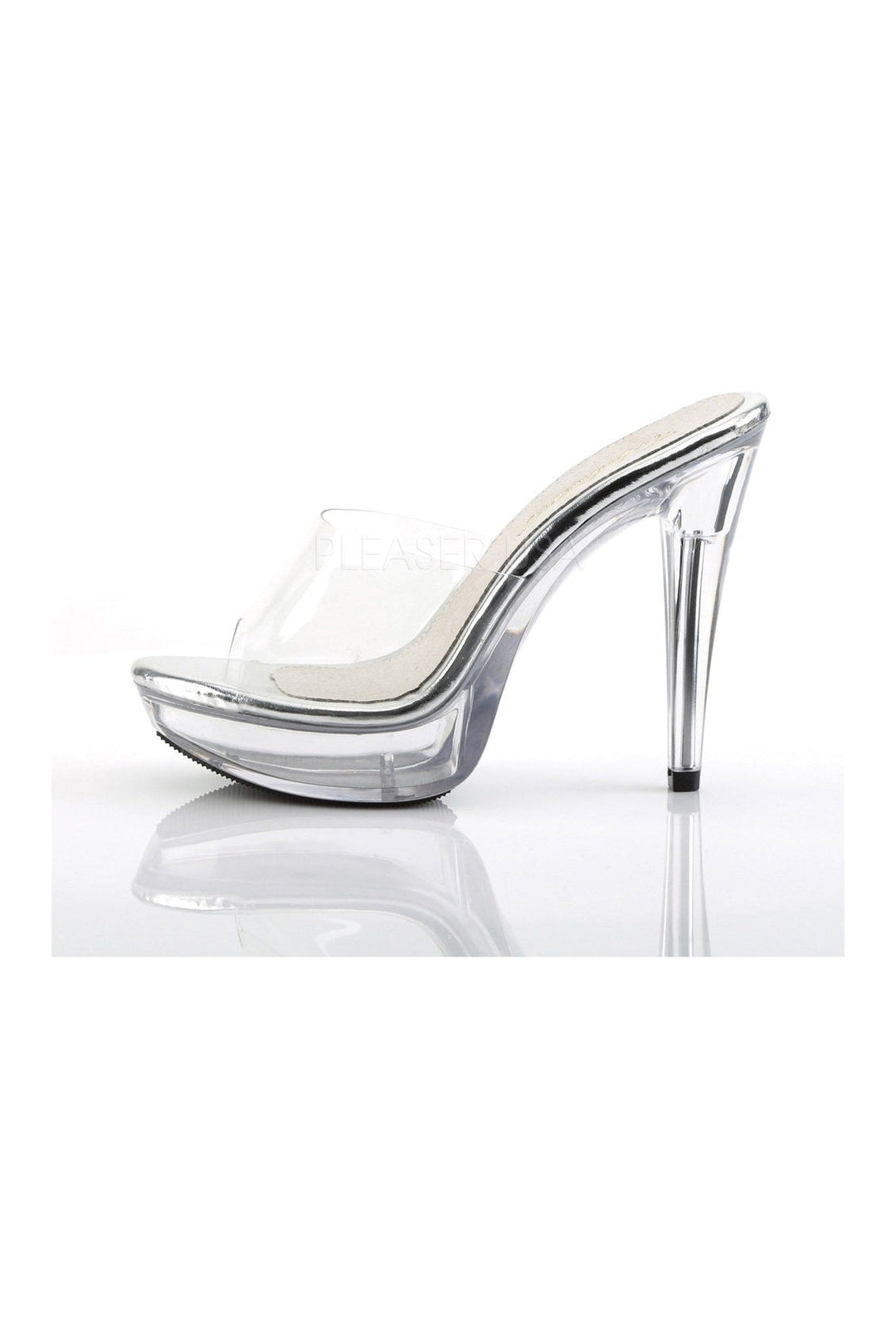 Fabulicious COCKTAIL-501 Platform Slide in Clear Vinyl