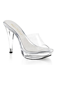 Fabulicious COCKTAIL-501 Platform Slide in Clear Vinyl from SexyShoes.com