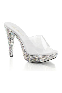 Fabulicious COCKTAIL-501DM Platform Slide in Clear Vinyl from SexyShoes.com