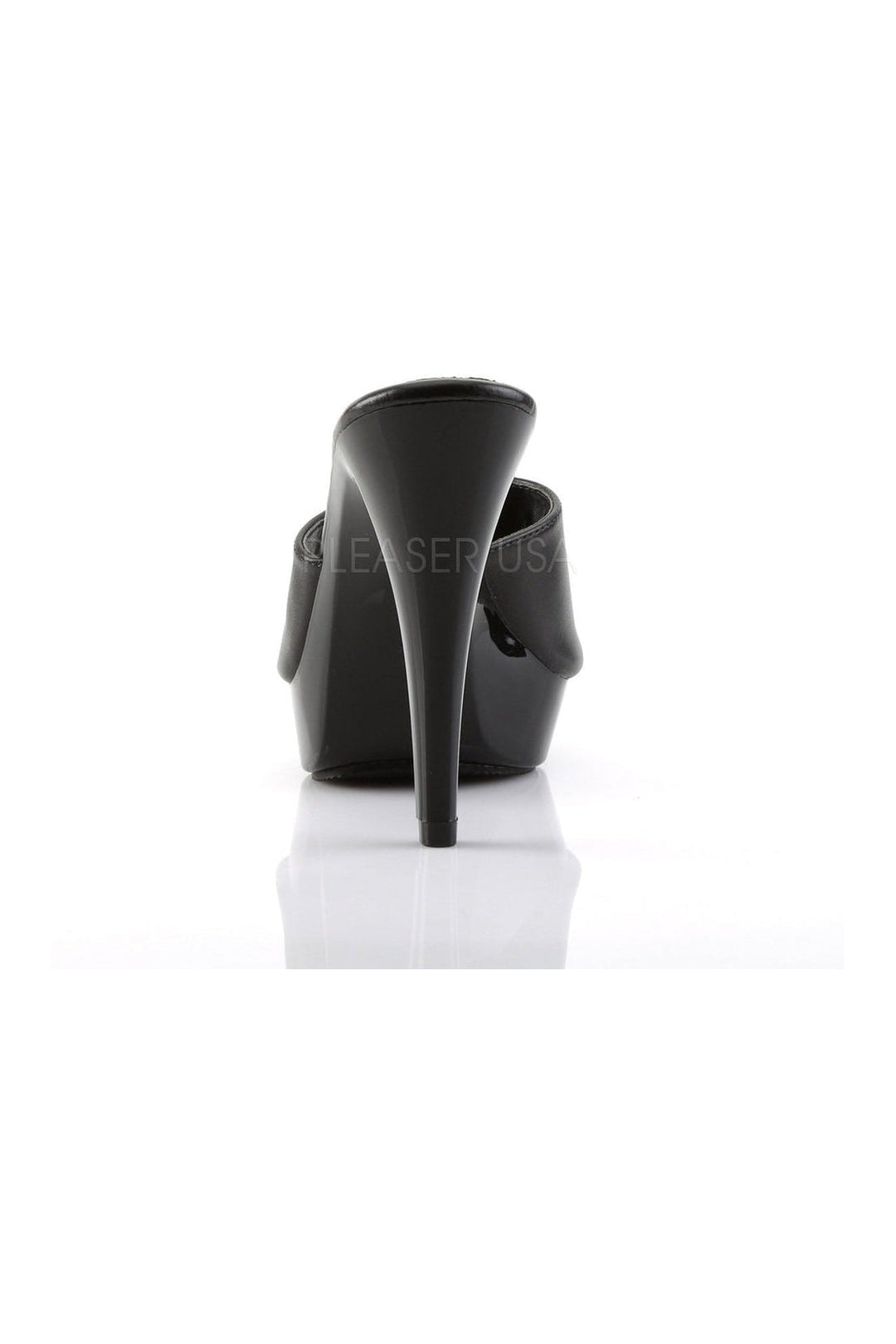 COCKTAIL-501L Platform Slide | Black Genuine Leather-Fabulicious-Slides-SEXYSHOES.COM