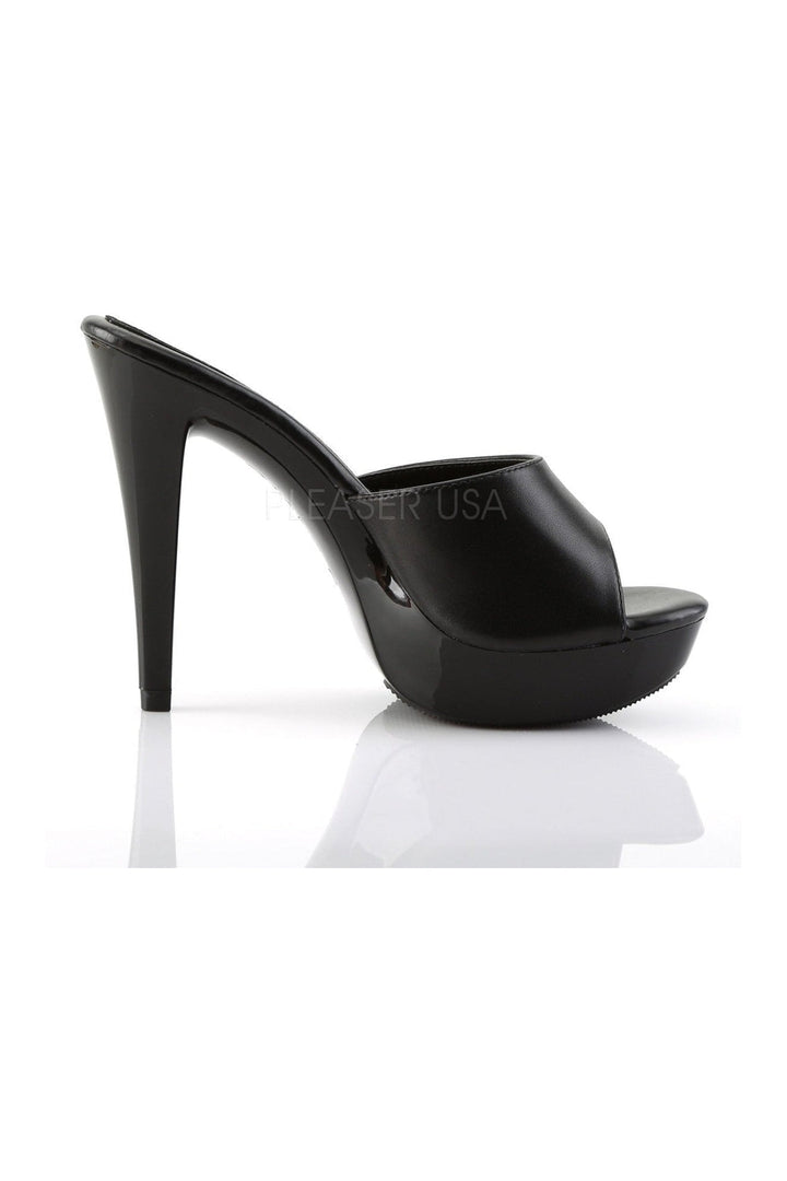 COCKTAIL-501L Platform Slide | Black Genuine Leather-Fabulicious-Slides-SEXYSHOES.COM