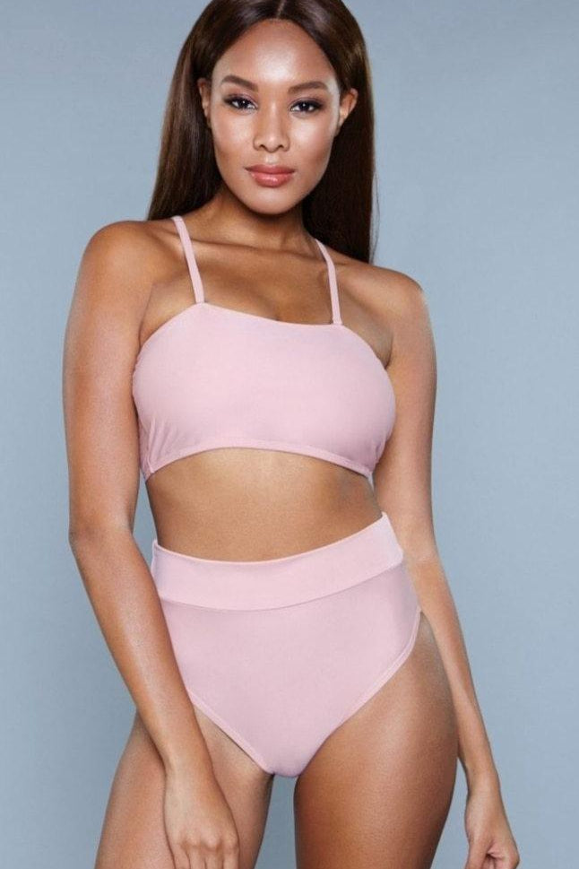 Convertible Top 2 Piece Swimsuit-Two Piece Swim-BeWicked-Pink-XS-SEXYSHOES.COM