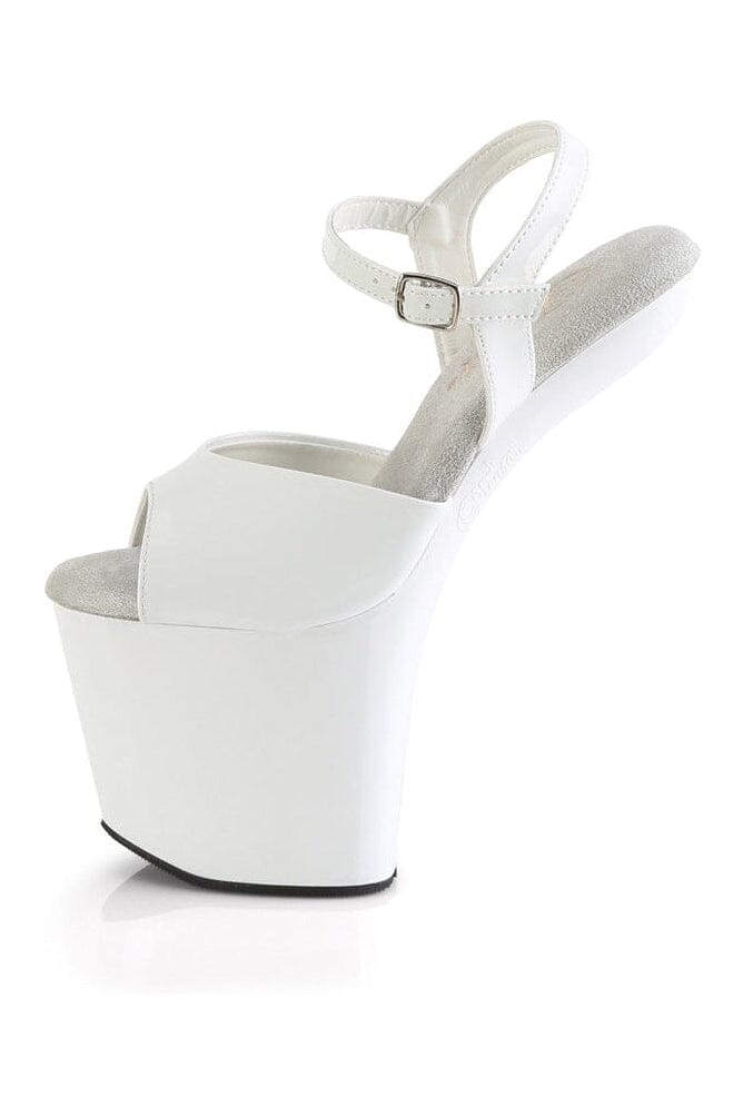 Pleaser CRAZE-809 White Patent Sandal in White Patent