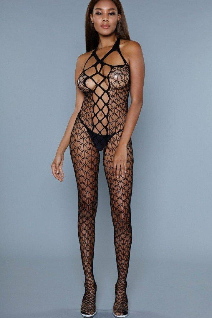 Criss Cross Net Bodystocking-Bodystockings-BeWicked-Black-O/S-SEXYSHOES.COM