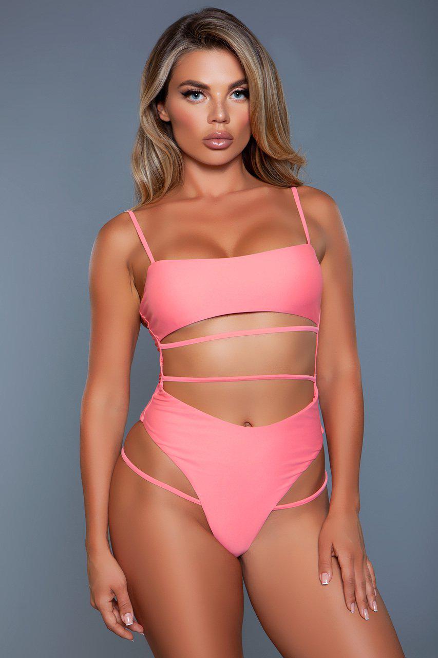 Cut Out Front One Piece Swimsuit-One Piece Swim-BeWicked-Nude-S-SEXYSHOES.COM