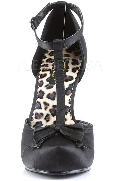 CUTIEPIE-12 Pump | Black Genuine Satin-Pin Up Couture-D'Orsays-SEXYSHOES.COM