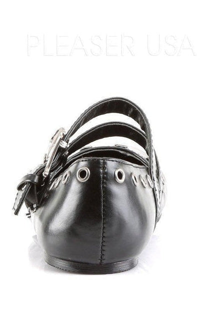 DAISY-03 Demonia Flat | Black Faux Leather-Demonia-SEXYSHOES.COM