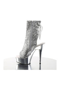 Pleaser DELIGHT-1018G Platform Boot in Silver Glitter