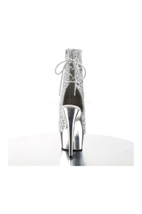 Pleaser DELIGHT-1018G Platform Boot in Silver Glitter