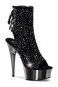 Pleaser DELIGHT-1018RS Platform Boot in Black Velvet from SexyShoes.com