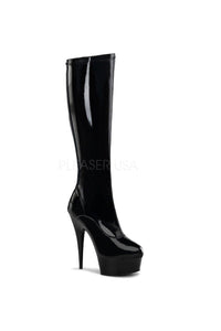 Pleaser DELIGHT-2000 Platform Boot in Black Patent from SexyShoes.com