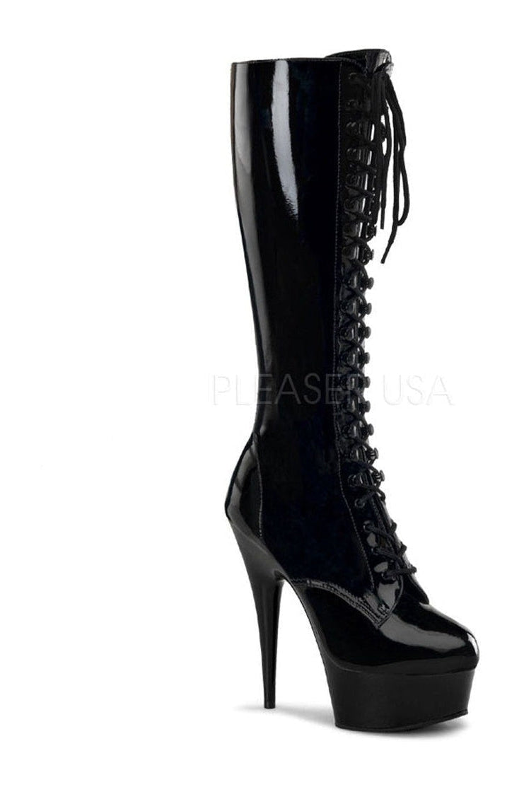 Pleaser Black Knee Boots Platform Stripper Shoes | Buy at Sexyshoes.com