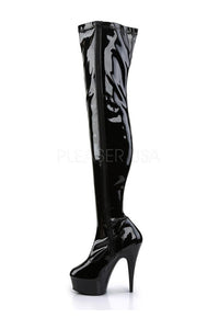 Pleaser DELIGHT-3000 Platform Boot in Black Patent