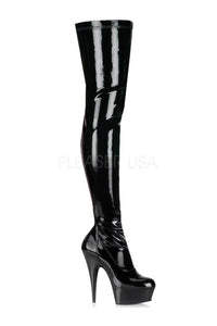 Pleaser DELIGHT-3000 Platform Boot in Black Patent from SexyShoes.com