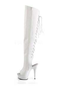 Pleaser DELIGHT-3019 Platform Boot in White Faux Leather