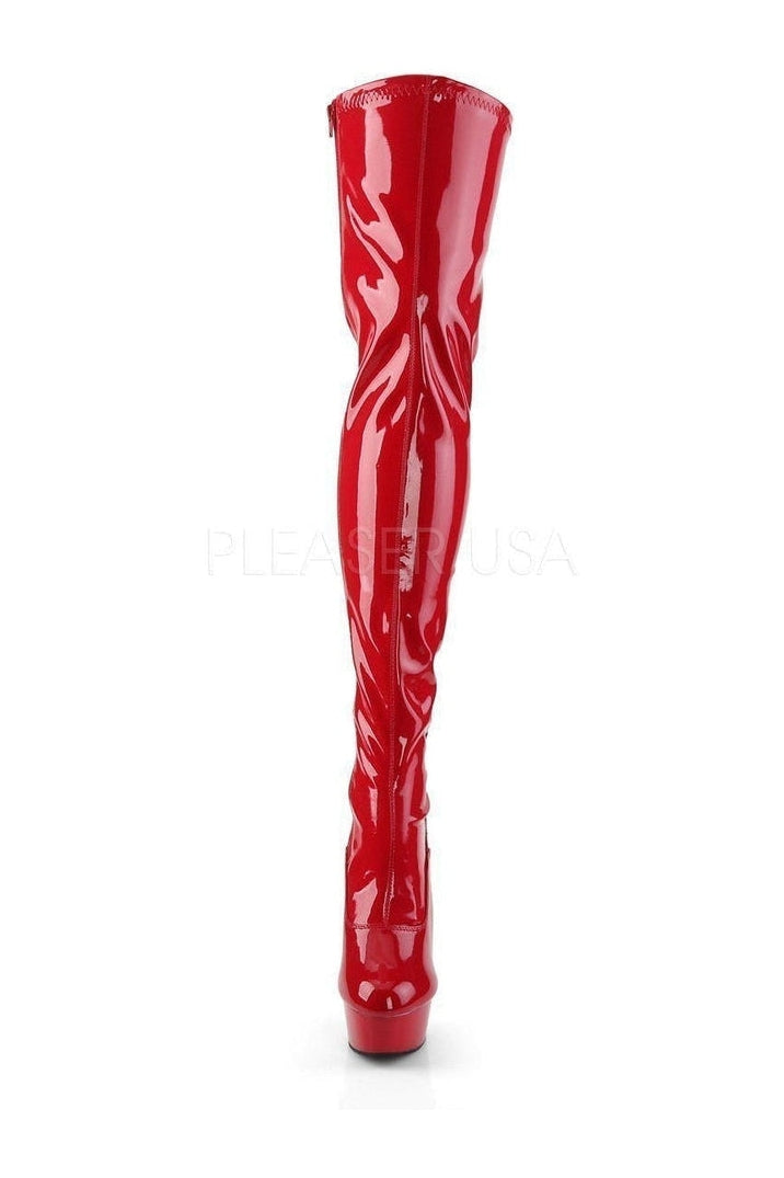 Pleaser DELIGHT-3063 Platform Boot in Red Patent