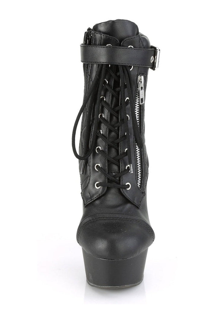 Pleaser DELIGHT-600-05 Exotic Boot in Black Faux Leather