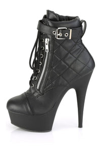 Pleaser DELIGHT-600-05 Exotic Boot in Black Faux Leather