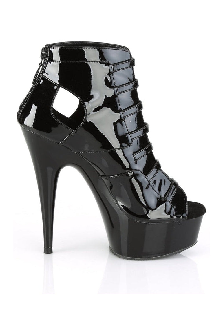 Pleaser DELIGHT-600-11 Exotic Boot in Black Patent
