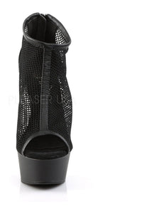 Pleaser DELIGHT-600-12 Ankle Boot in Black Faux Leather