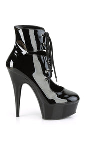 Pleaser DELIGHT-600-22 Exotic Boot in Black Patent