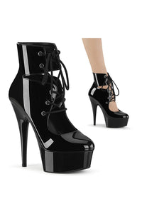 Pleaser DELIGHT-600-22 Exotic Boot in Black Patent from SexyShoes.com