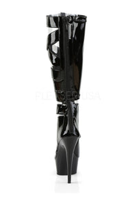 Pleaser DELIGHT-600-49 Platform Boot in Black Patent