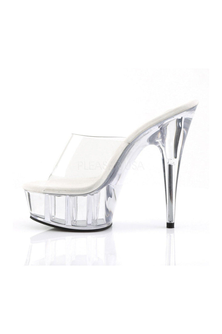 DELIGHT-601 Platform Slide | Clear Vinyl-Pleaser-Slides-SEXYSHOES.COM