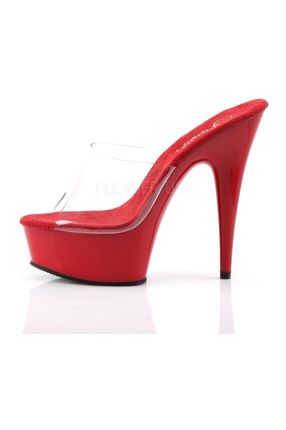 DELIGHT-601 Platform Slide | Clear Vinyl-Pleaser-Slides-SEXYSHOES.COM