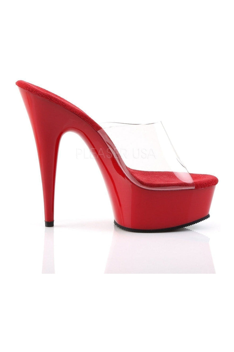 DELIGHT-601 Platform Slide | Clear Vinyl-Pleaser-Slides-SEXYSHOES.COM