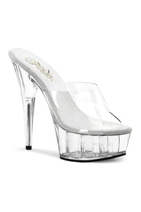 Pleaser DELIGHT-601 Platform Slide in Clear Vinyl from SexyShoes.com