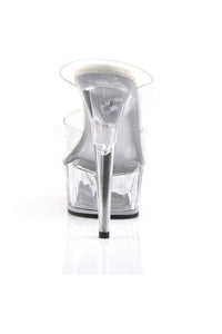 Pleaser DELIGHT-602 Platform Slide in Clear Vinyl