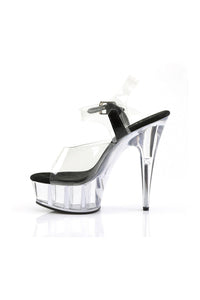 Pleaser DELIGHT-608 Platform Sandal in Black Vinyl