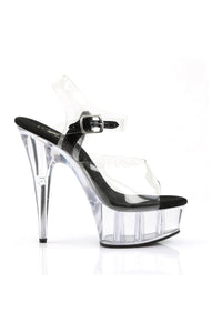 Pleaser DELIGHT-608 Platform Sandal in Black Vinyl